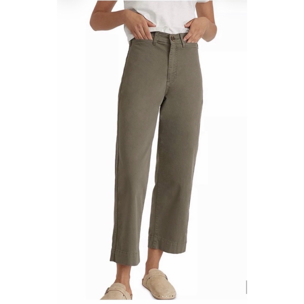 Marine Layer Bridget Wide Leg Crop Pant Women's Size 12 New Green #J6-1